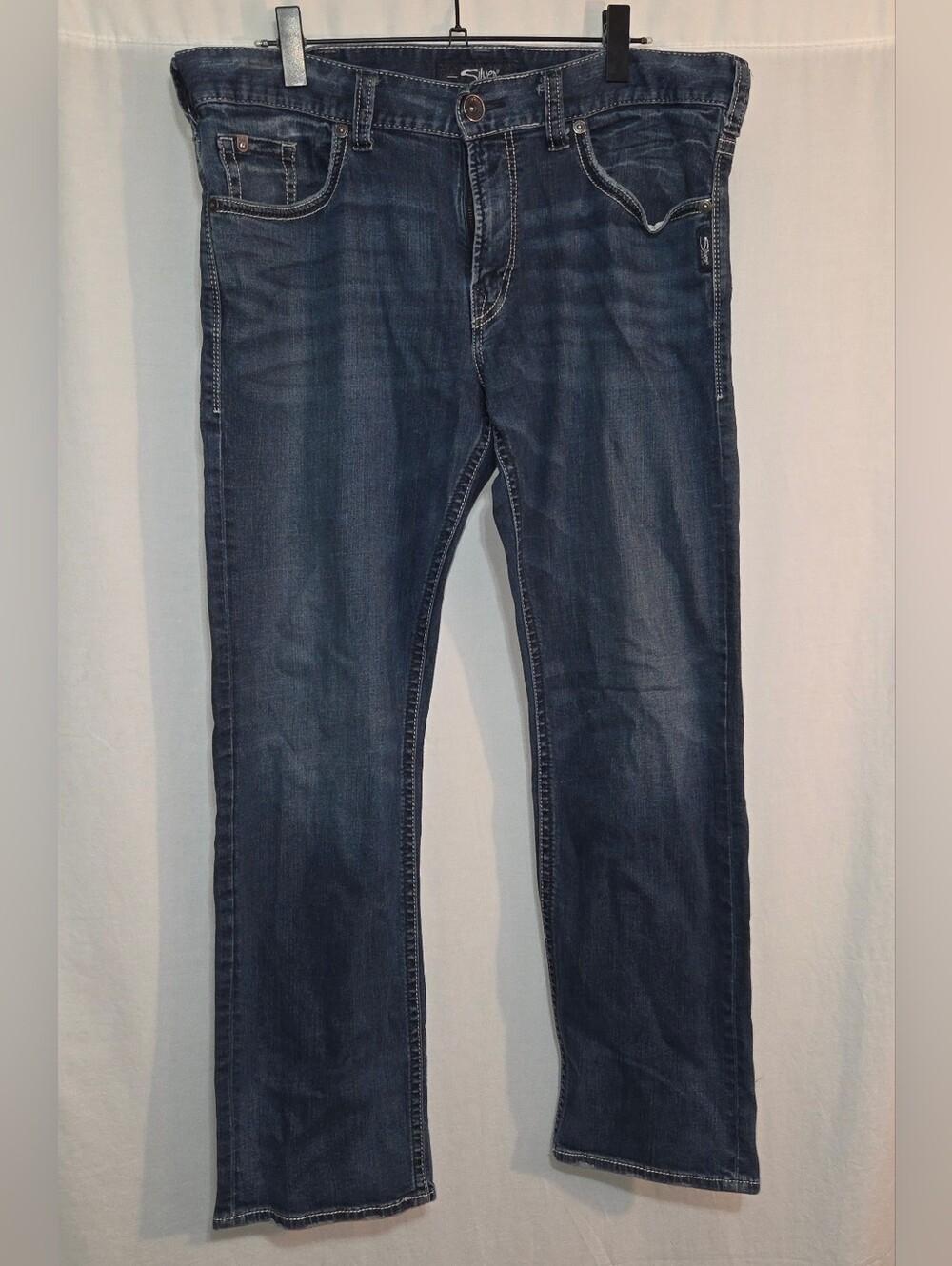 Silver Jeans "Eddie" 38/34 Men's Blue Slim Straight Jeans